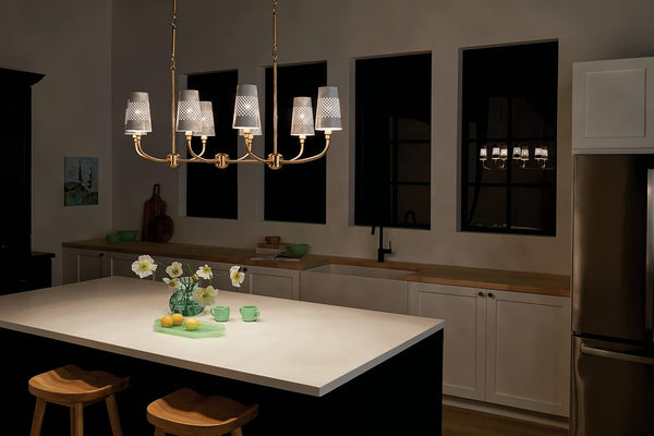 Adeena 8-Light Linear Chandelier Light, Brushed Natural Brass15