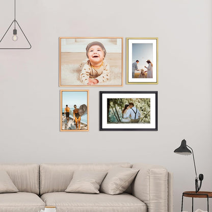 4X6 Brass Metal Photo Frames 3 Pack HD Glass Mat 3X5 Wall Table6