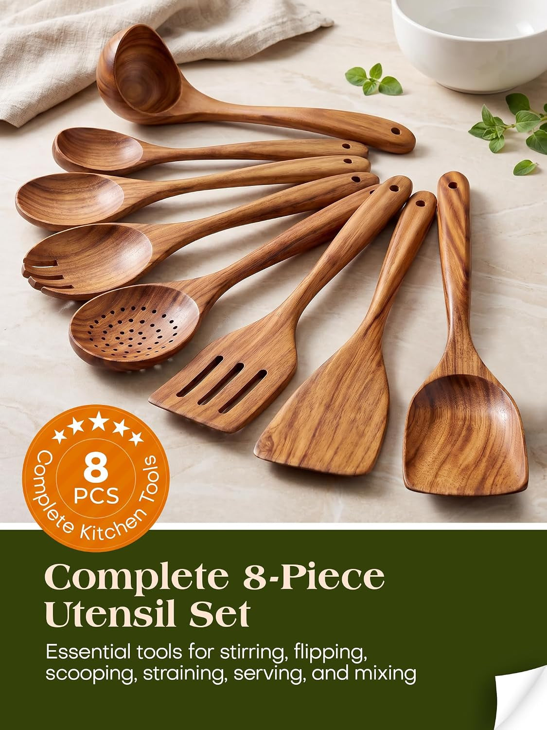 teak-wood-8-piece-wooden-kitchen-utensils-set-wooden-spoons-for-cooking-smooth-wood-spatula-set-for-nonstick-cookware-daily-cooking-housewarming-gift