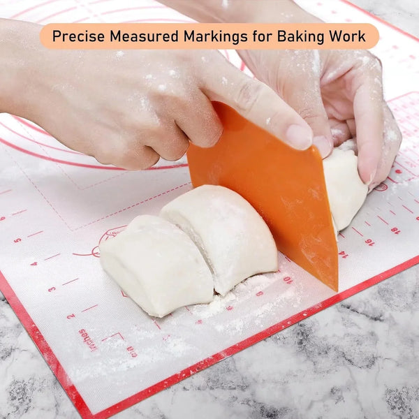 Silicone Baking Pastry Mat Large Dough Kneading Sheet for Rolling, 16×24 in | Non-Stick Non-Slip Reusable Kitchen Pad with Measurement Household Baking Essential for Pie Bread Pizza Cookie Fondant Making5