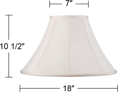 Griffin Extra Large Off-White Shantung Lamp Shade 7X18X10.5 (Spider) | 7" Top X 18" Bottom X 10.5" High X 12" Slant Replacement for Table + Floor Lamps Harp + Finial4