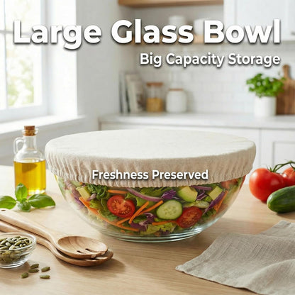 6.5 Quart Large Glass Mixing Bowl with Lid,Thickened Clear Large Salad Bowls Glass Big Mixing Bowls for Kitchen with Sourdough Starter Jar4