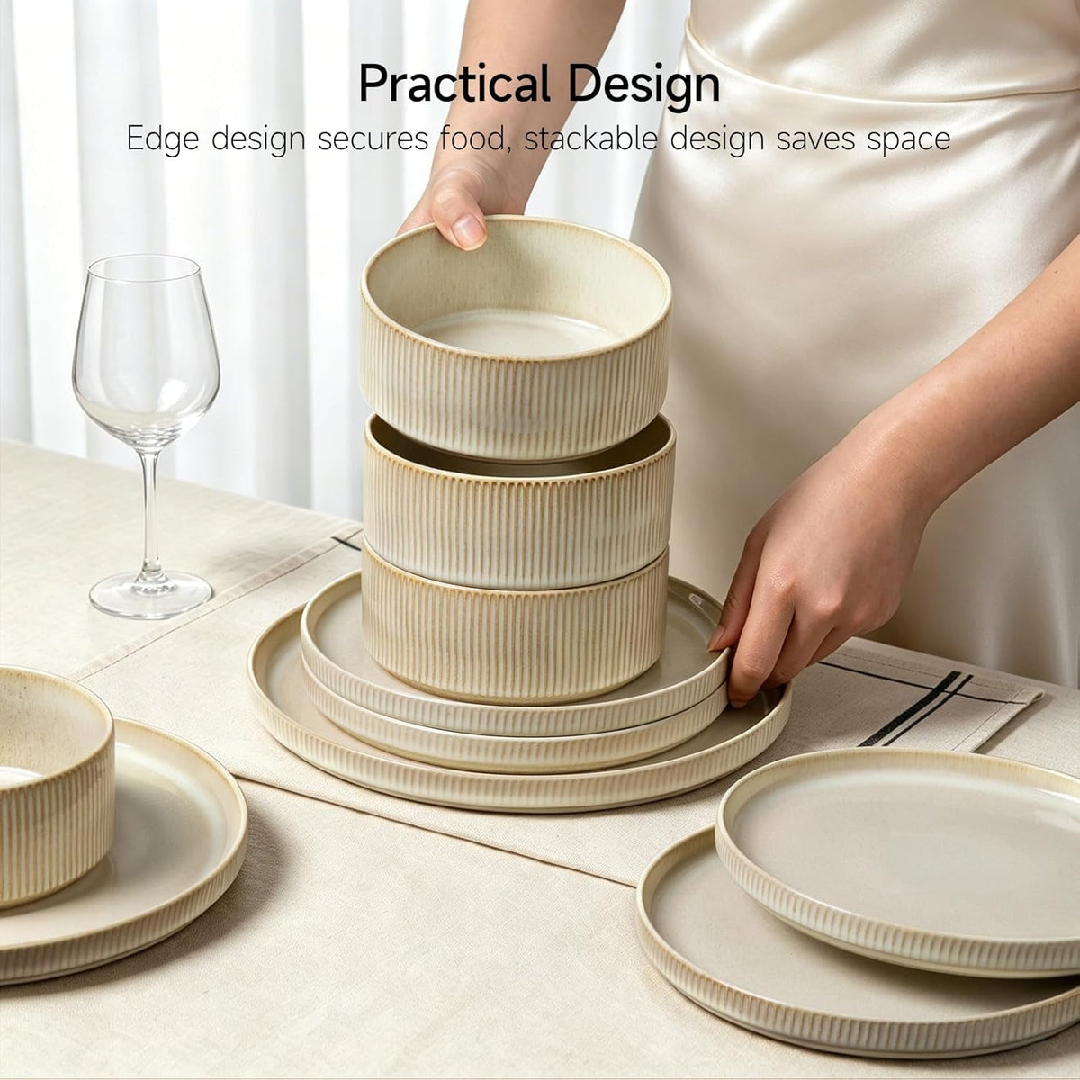 stoneware-dinnerware-sets-for-4-12pcs-ribbed-plates-and-bowls-set-beige
