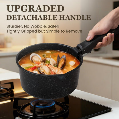 Nonstick Pots and Pans Set - 20 Pack  Stackable Cookware Set with Detachable Handle, RV Kitchen Cooking Set with Removable Handles - Oven Safe, Induction Ready (Black)4