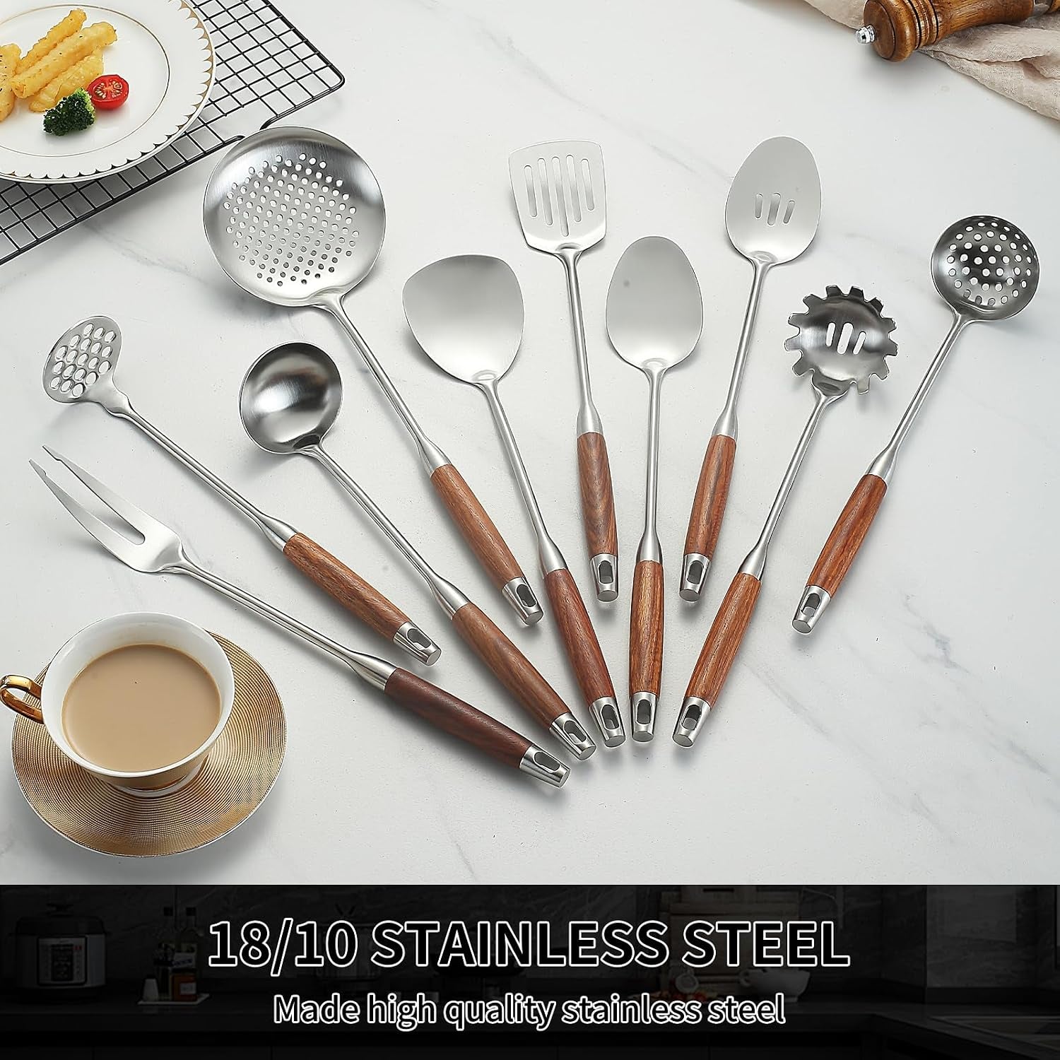 18-10-stainless-steel-kitchen-utensils-set-10-piece-cooking-utensils-with-wood-handle-heat-resistant-kitchen-tool-set-with-spatula-spoon-ladle-skimmer-slotted-turners-pasta-turner-ladl-fork