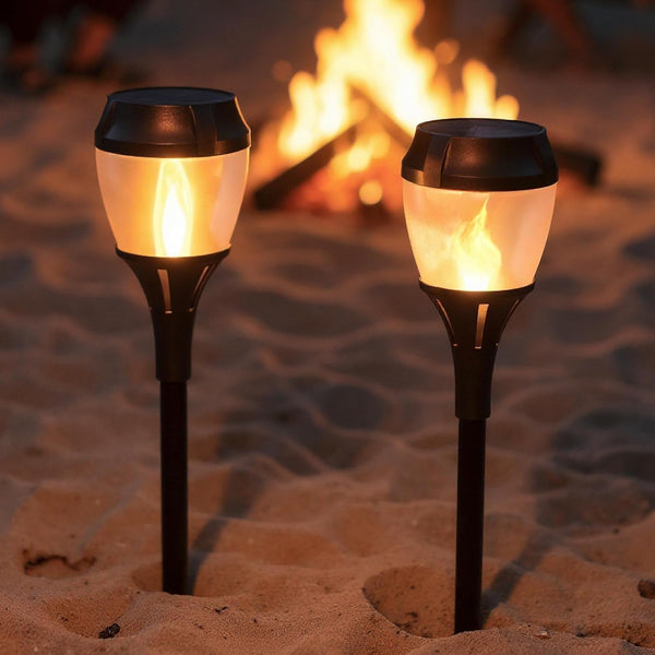 Solar Pathway Lights Outdoor Waterproof, Patented Fire Effect1