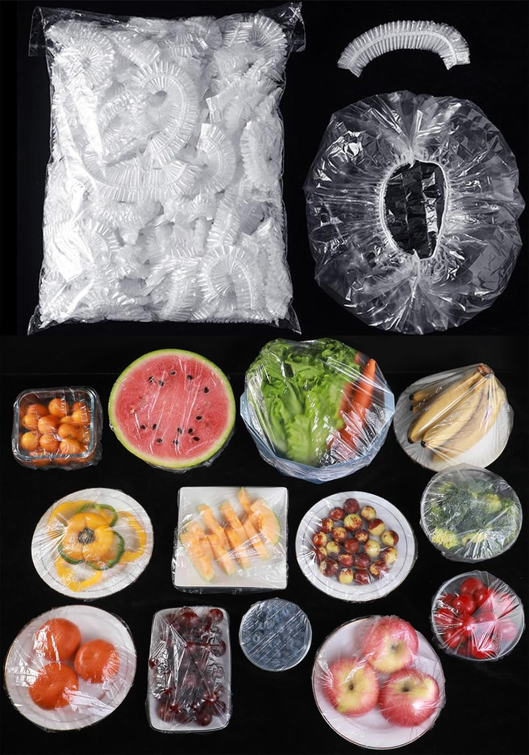 300pcs-reusable-elastic-food-covers-universal-stretchable-clear-adjustable-plastic-plate-bowl-covers-outdoor-fresh-keeping-bags-kitchen-baking-picnic-and-food-storage-bread-proofing-cover