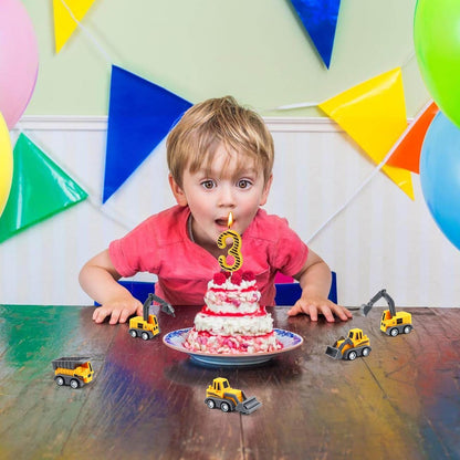12 Pcs Construction Birthday Candles, 3Rd Construction Cake Topper7