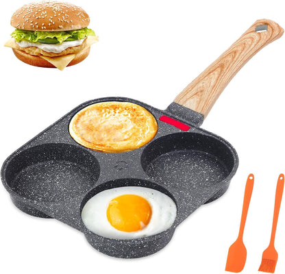 4-Cup Egg Pan Nonstick, Healthy Aluminum Omelette Pan, Breakfast Omelette Skillet for Fried Eggs Cooker, Pancakes, Suitable for Gas Stove & Induction Cookware1