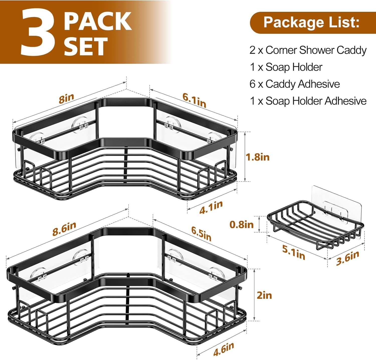 3-pack-corner-shower-caddy-with-soap-holder-large-capacity-sturdy-easy-install-no-drilling-stainless-steel-hold-40-lbs-shower-organizer-shelves-rack-storage-for-family-renters-bathroom-black