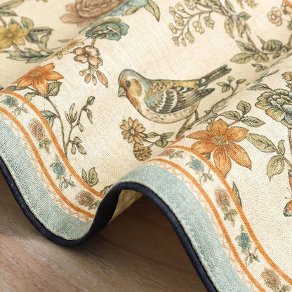Beige Floral Bird Rustic Vintage Table Runner 13X72 Inch7