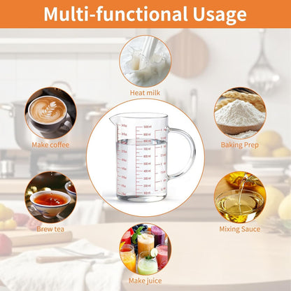 34OZ/1000ML Glass Measuring Cup, 4 Cup Glass Measuring Cups with 3 Scales (Ml/Oz/Cup), High Borosilicate Measuring Cup with Handle and V-Shaped Spout, Dishwasher/Freezer/Microwave Safe7
