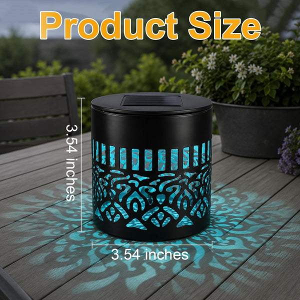2 Pack Solar Mandala Lights Outdoor Wall, Fence Lights Solar Powered, Wall Light Projector Seven-Color Changing Waterproof for Hallway, Backyard, Patio, Garden Decor5