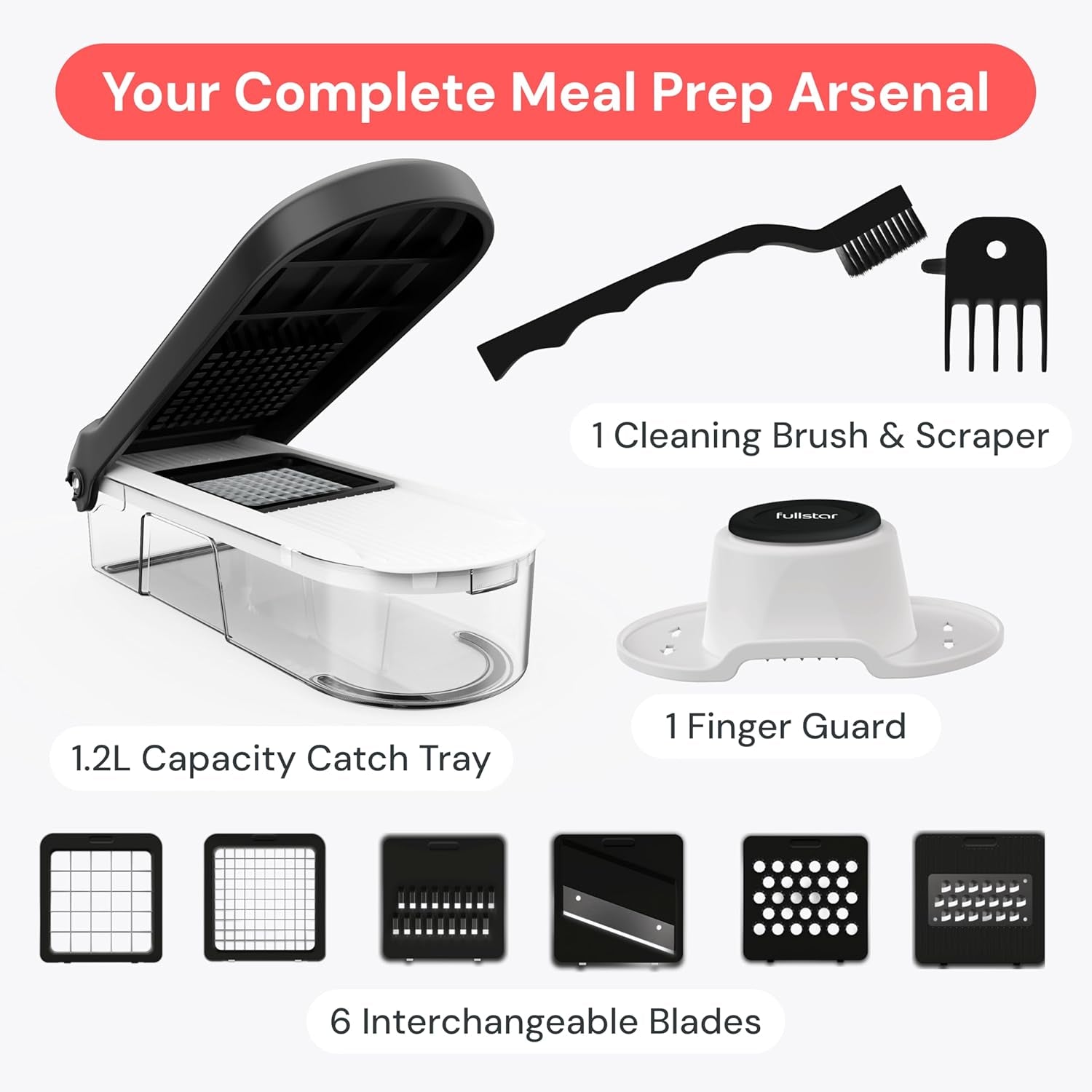 pro-core-vegetable-chopper-mandoline-slicer-meal-prep-essential-6-in-1-veggie-slicer-onion-fruit-slicer-with-julienne-grater-dicer-stainless-steel-blades-container-white