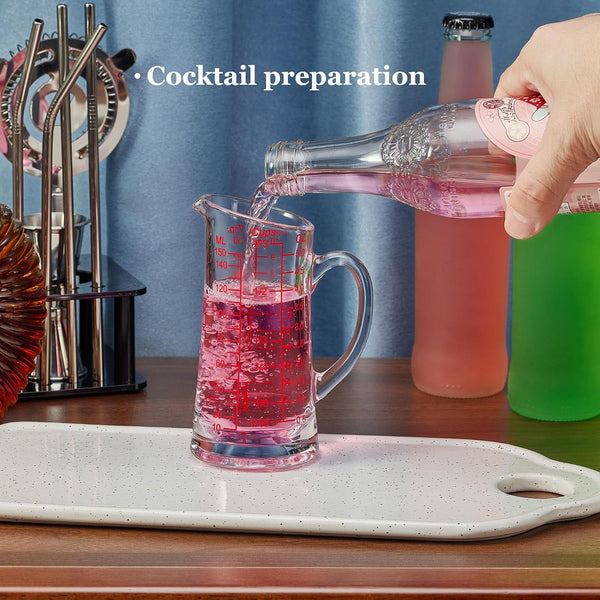 Ackers Glass Measuring Cup 5 Oz/150Ml Shot Glass Measuring Cup with V-Spout,Insulated Handle5