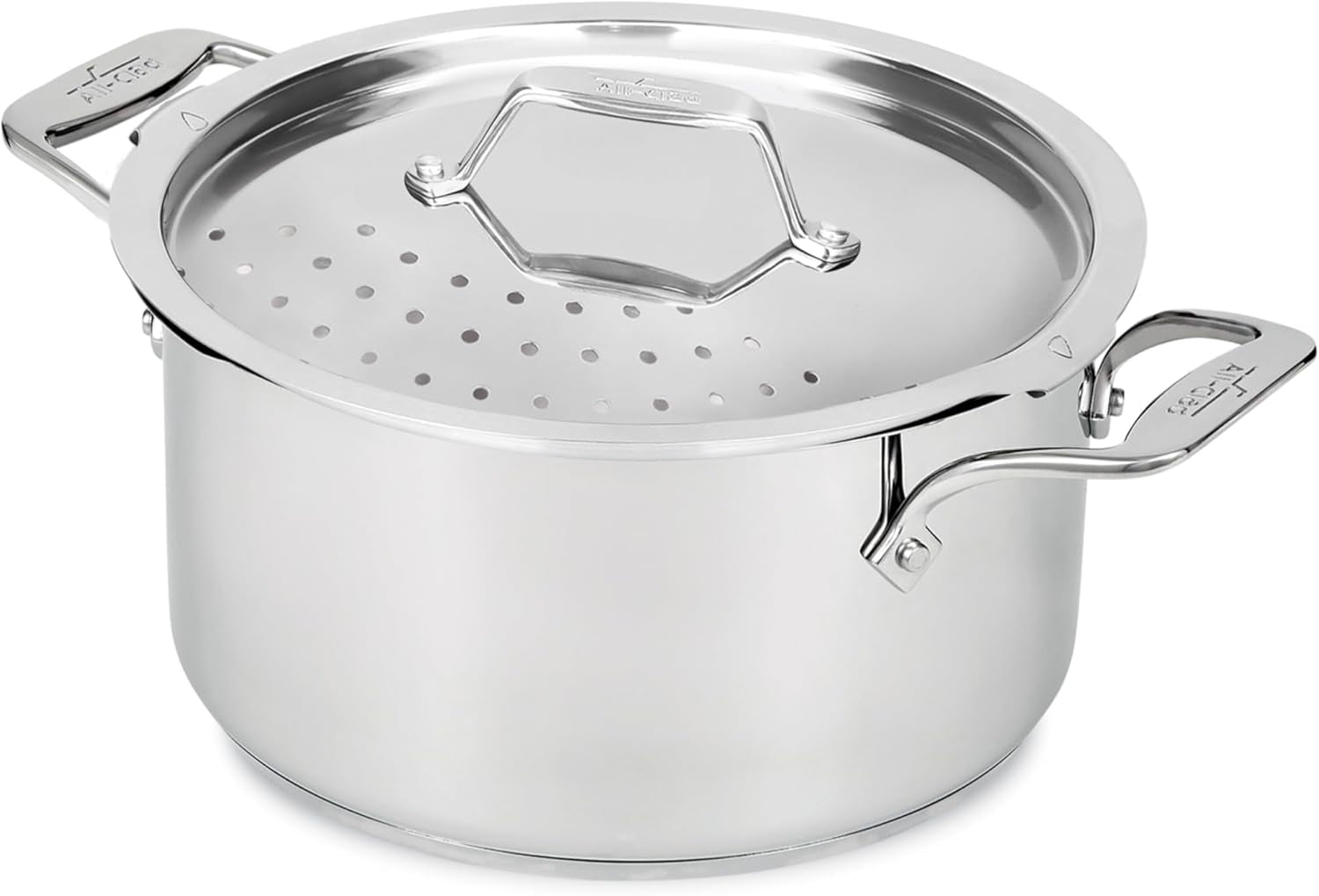 all-clad-simply-strain-stainless-steel-multipot-with-straining-lid-6-quart-induction-oven-broiler-safe-600f-strainer-pasta-strainer-with-handle-steamer-pot-cookware-home-pots-and-pans-silver