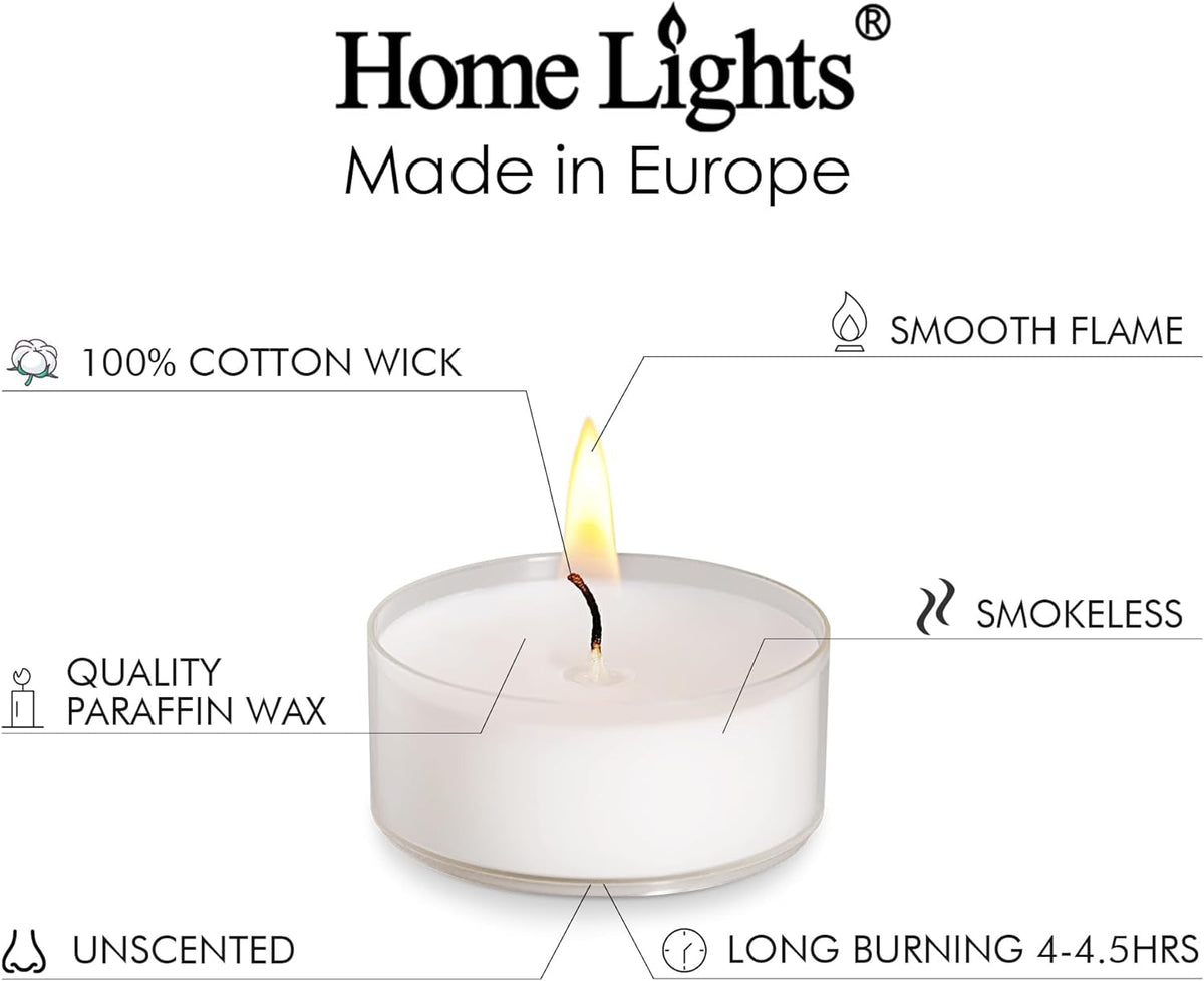 tealight-candles-giant-100-200-300-bulk-packs-white-unscented-european-smokeless-clear-cup-tea-lights-for-shabbat-weddings-christmas-home-decorative-100-pack