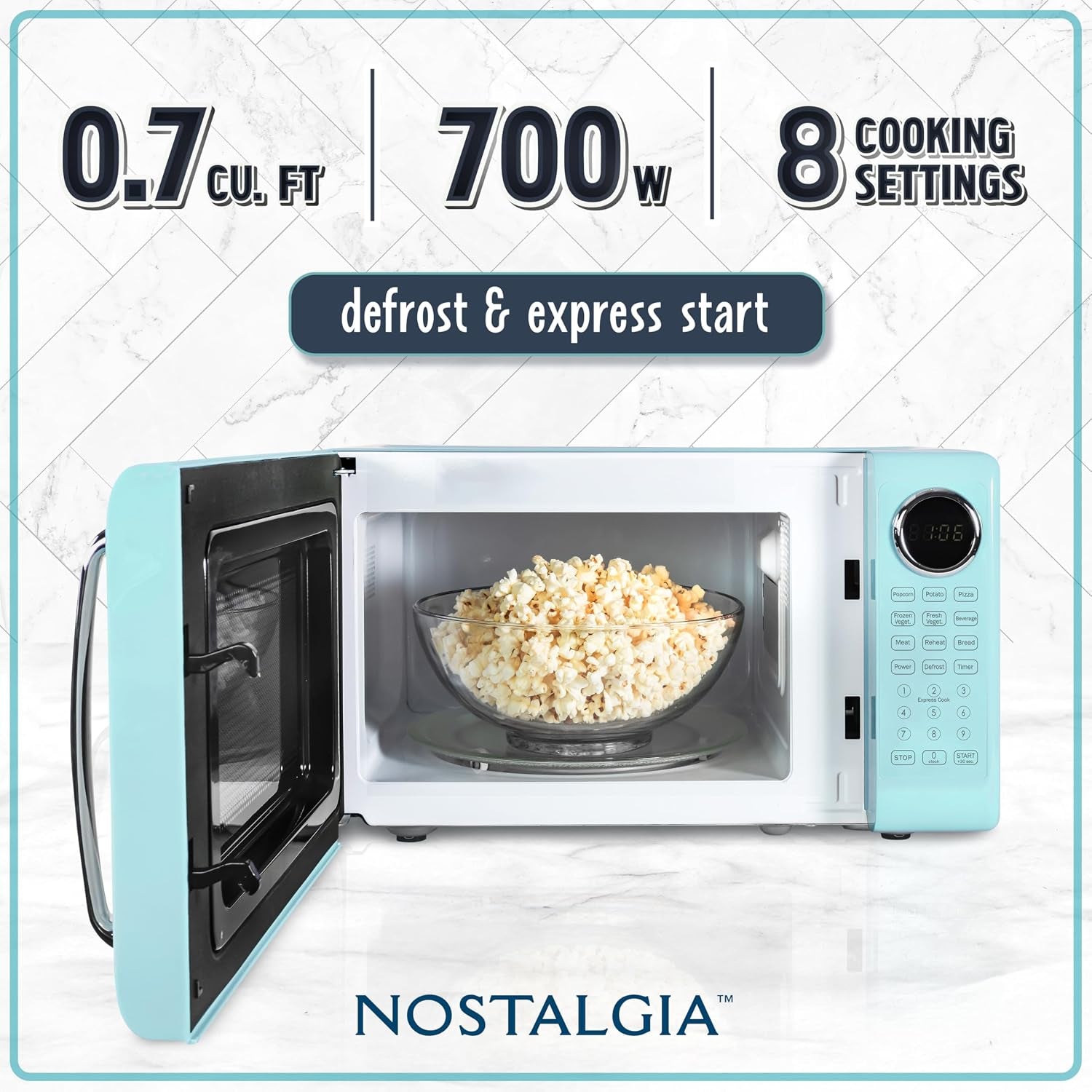 retro-microwave-oven-0-7-cu-ft-700-watt-countertop-size-with-glass-turntable-child-safety-lock-8-auto-cook-programs-digital-clock-aqua
