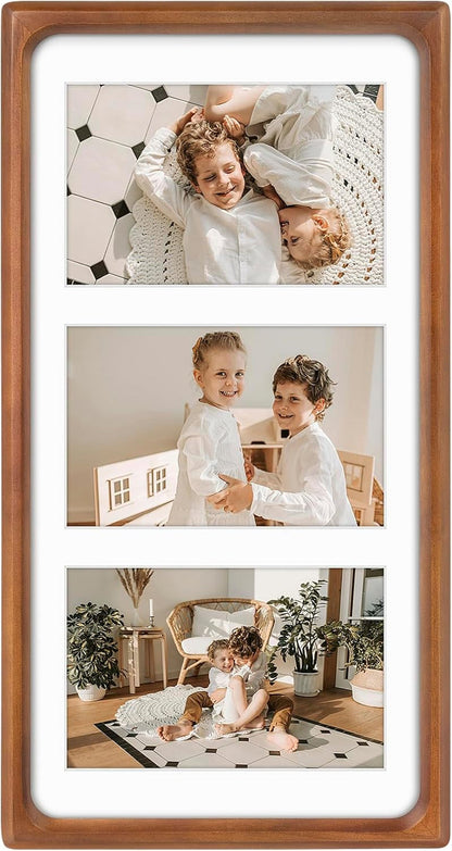 4X6 Collage Picture Frame,Solid Wood & Real Glass,3 Photos1
