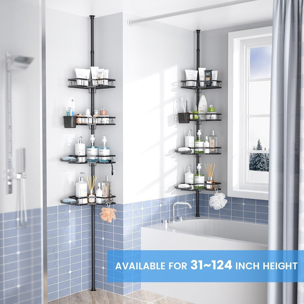 adjustable-shower-caddy-tension-pole-rustproof-corner-bathroom-shelves