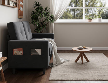 Loveseat Sofa 53" Small Couches for Small Spaces 2 Seater Mini Couch for Bedroom Dark Grey Comfy Modern Love Seat for Apartment Office Living Room4
