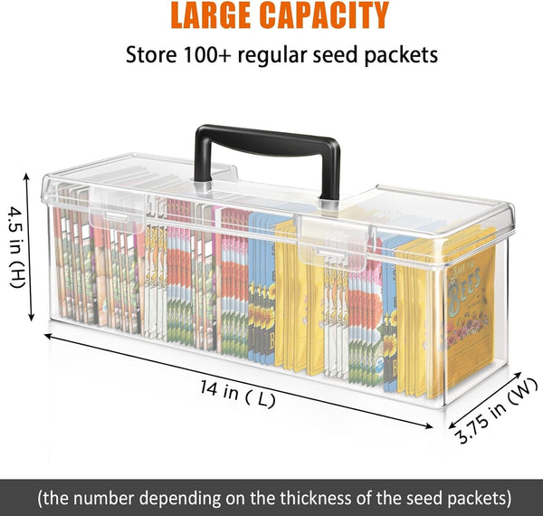 Seed Packet Organizer Box Plastic Portable Seed Packet Storage Box, Seed Storage Organizer2