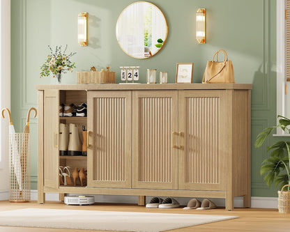 63" Buffet Cabinet with Storage & 4 Adjustable Shelves4
