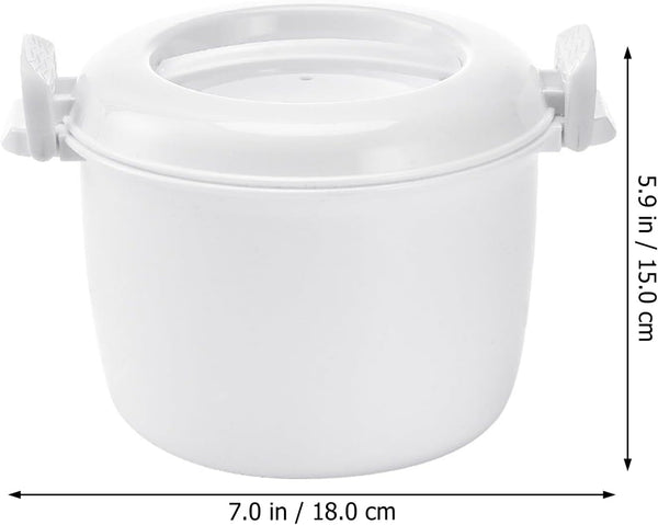 Microwave Rice Cooker, 1 Gal Portable Kitchen Vegetable Steamer | Microwavable Noodles Pasta Food Cookware, Non- Stick Bacon Oatmeal Pot Cooker for Cooking Soup Stews 8.26 X 6.88 X 5.51 In3