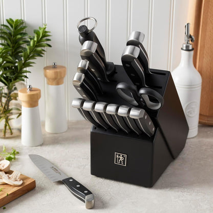 HENCKELS Premium Quality Statement 15-Piece Knife Set with Block and Knife Sharpener, Razor-Sharp, German Engineered Knife Informed by over 100 Years of Masterful Knife Making, Black Block4