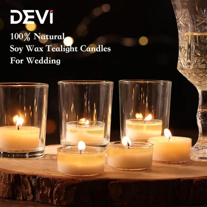 6 Hour Soy Tea Lights Candles Bulk 100 Pack, White Votive Bulk6