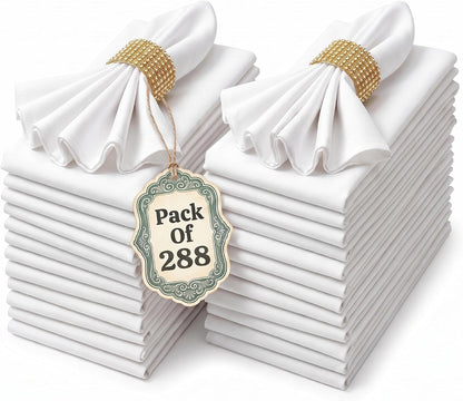 Bulk Pack-288 Hotel Cloth Napkins, 18"X18", Wrinkle Resistant, White1