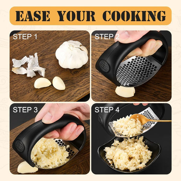 2024 Upgraded Stainless Steel Garlic Crusher - Garlic Crusher, Home Kitchen Utensils Portable Manual Garlic Crusher, Home & Kitchen Garlic Press (1Pc)6