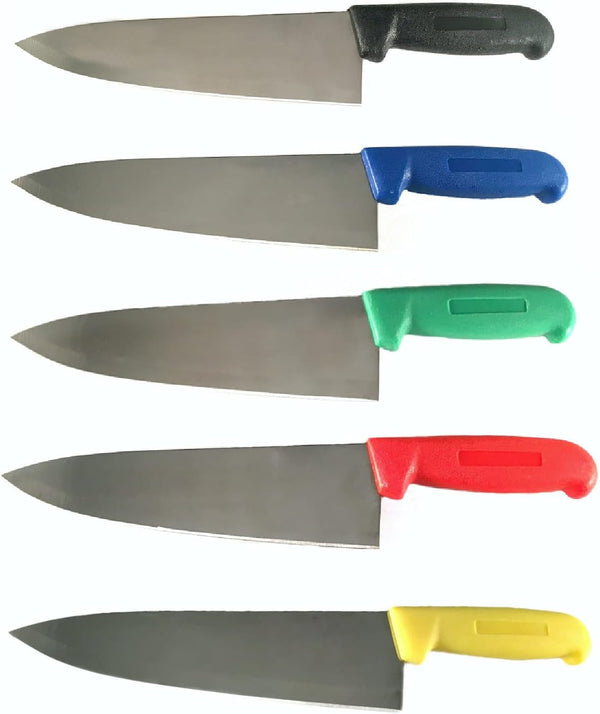 8" Chef Knife Assorted Colors and Packs - Razor Sharp Commercial Kitchen Cutlery - Cook'S Knives (Mixed - 1 of Each Color)1