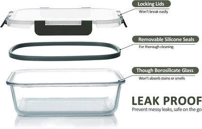 80 Oz & 36 Oz Extra Large Glass Food Storage Containers with Lids3