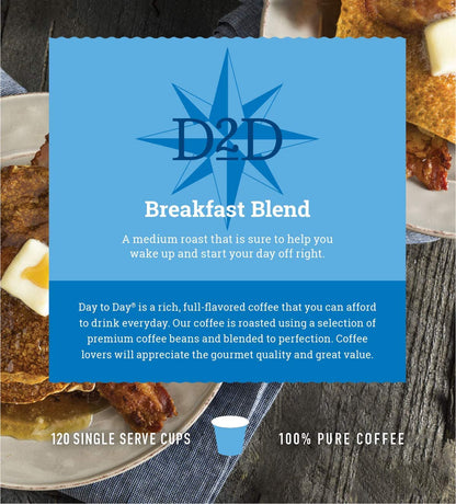 Pods, Breakfast Blend Medium Roast, 120 Count K-Cup | Compatible with Keurig K-Cup Brewers. Bulk Single Serve Pods for Everyday Morning Coffee at Home, Office or Breakroom5