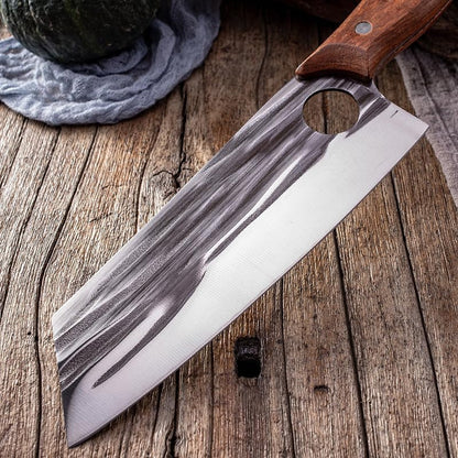 Meat Cleaver, 7 Inch High Carbon Steel Chef Knife Forged Cleaver Slicing Peeling Full Tang Handle Meat Vegetable Sushi Cutter6