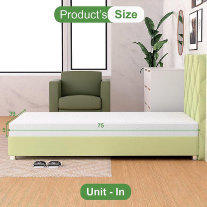 | 5 Inch Twin Mattress | Medium Firm | Gel Memory Foam | White | Dual Construction | Pressure Relief, Cooling Foam, Removable and Washable Cover | Bed in a Box, Certipur-Us Certified6