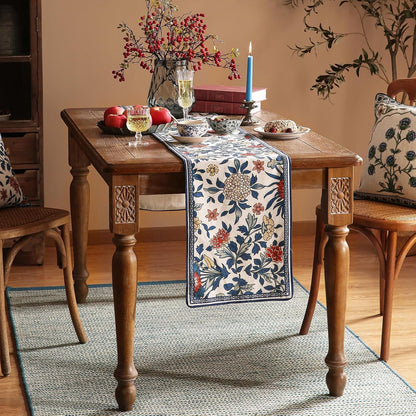 Designer Vintage French Linen Table Runner,12"X87"-Ivar A3