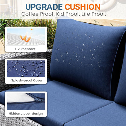 4 Piece Outdoor Wicker Patio Furniture Set for All Weather7