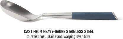 Calphalon Edge Cooking Spoon, Cooking Utensil Spoon, Stainless Steel Kitchen Spoon with Heat Resistanc Silicone Non-Slip Handle, Nonstick-Safe Basting Spoon,Durable Kitchen Utensil (Navy Blue)3