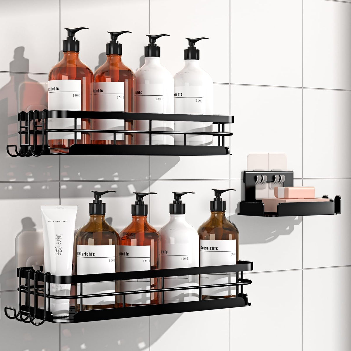 large-capacity-shower-caddy-heavy-duty-adhesive-shower-organizers-with-custom-aesthetic-design-soap-no-drilling-corner-shower-shelves-5-hooks-for-bathroom-accessories-3-pack