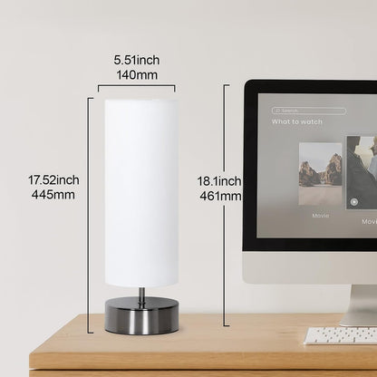Touch Table Lamp, 3-Way Dimmable Bedside Lamp with Cylinder Fabric Shade6