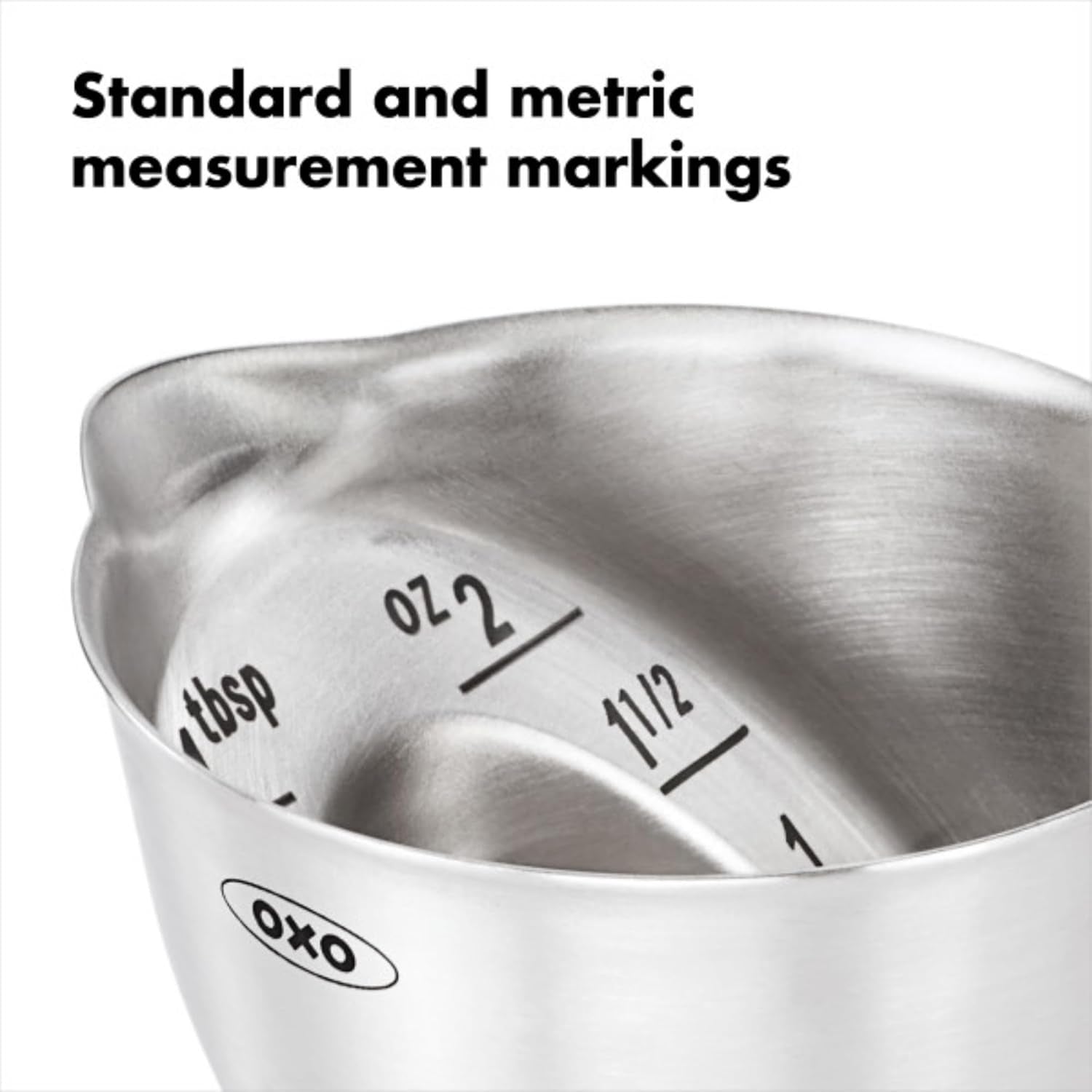 oxo-steel-angled-measuring-jigger-stainless-finish-interior-markings-visible-from-above-bar-tool-precise-cocktail-measuring-for-bartending-2-oz-capacity-measuring-cup