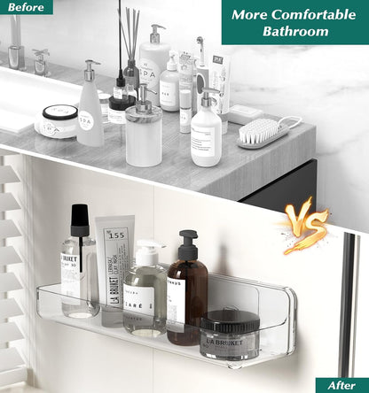 Shower Shelves, Adhesive Clear Acrylic Bathroom Caddy Organizer4