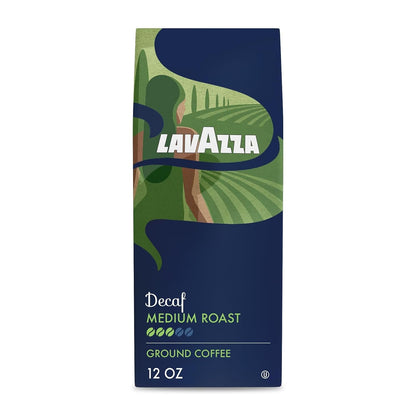Lavazza Decaf Ground Coffee, Medium Roast, 100% Arabica, 12 Oz Bag (Pack of 1)1