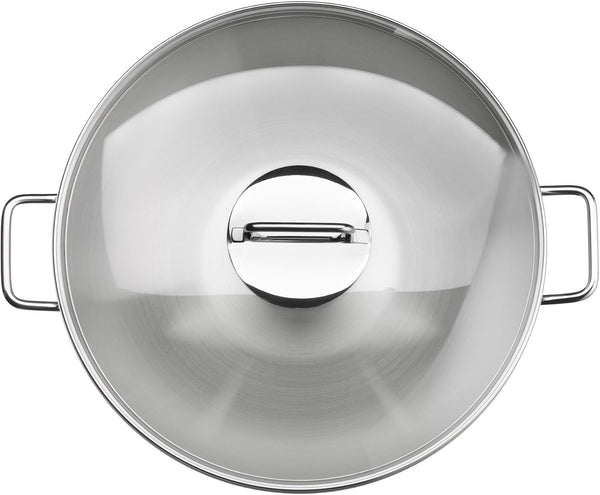 Macao Induction Wok Set, 2 Pieces, Wok Pan 36 Cm with Glass Lid, Polished Cromargan Stainless Steel, Uncoated5