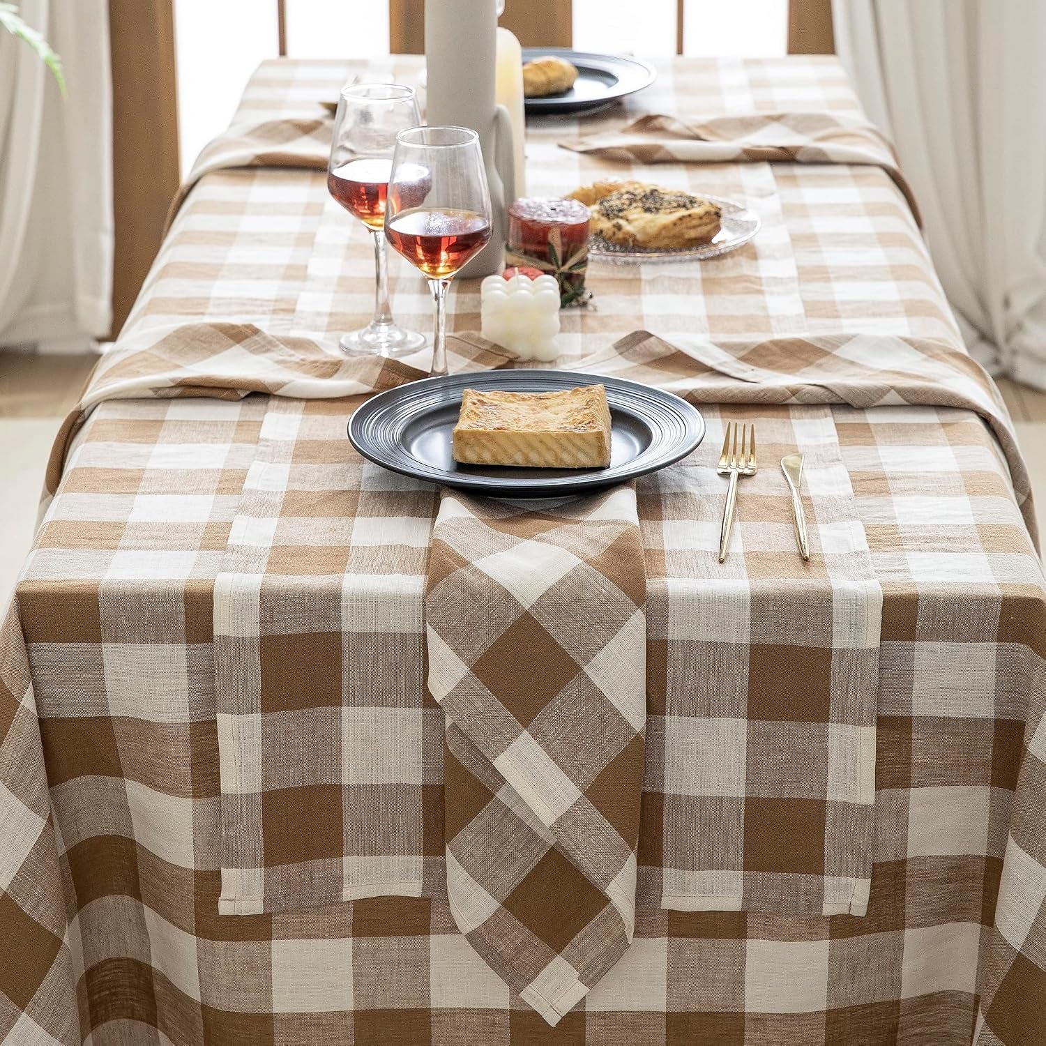 100-yarn-dyed-linen-rectangle-tablecloths-60x120inches-for-dining-buffet-parties-picnic-events-and-restaurants-decorative-halloween-thanksgiving-machine-washable-tablecloths-brown-plaid