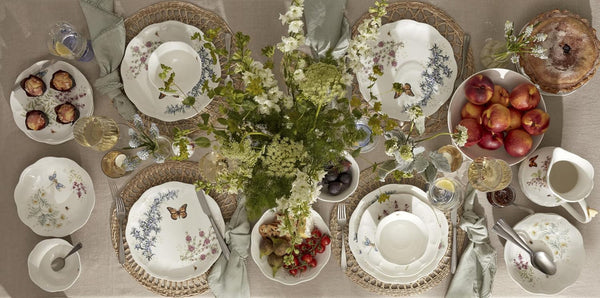 Butterfly Meadow Herbs Porcelain 12-Piece Dinnerware Set for 49