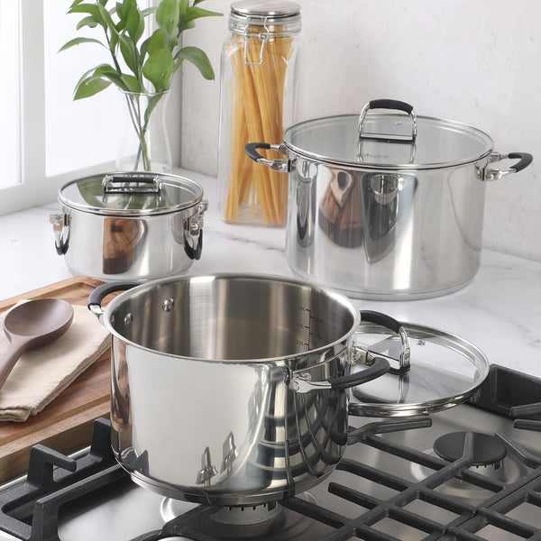 Oster Platinum Silverbolt 6 Piece Stackable Space-Saving Dutch Oven Sauce Pan Cookware Set8