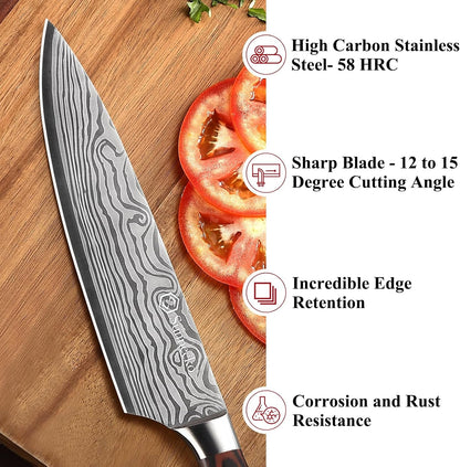 8 Inch Chef Knife - Ultra Sharp Vegetable Kitchen Knife4